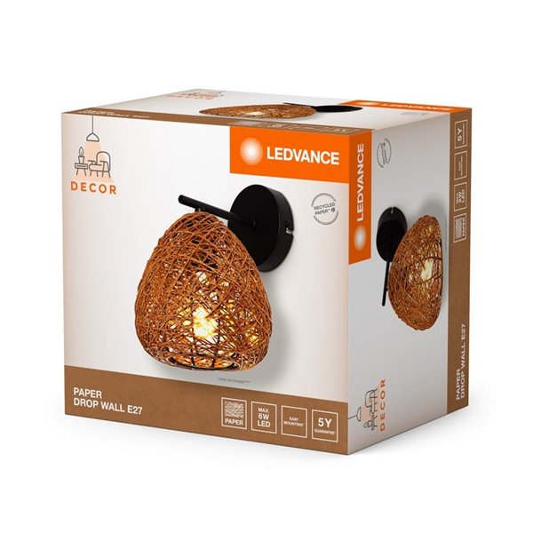 PAPER DROP WALL Lampe suspendue à rayures en papier, originale et durable 1XE27