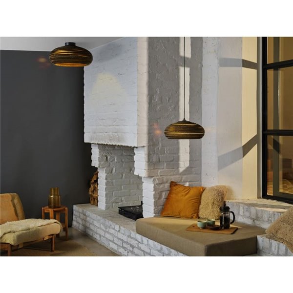 Aplique de pared con pantalla de rayas de papel natural, CARDBOARD DROP, 1xE27​