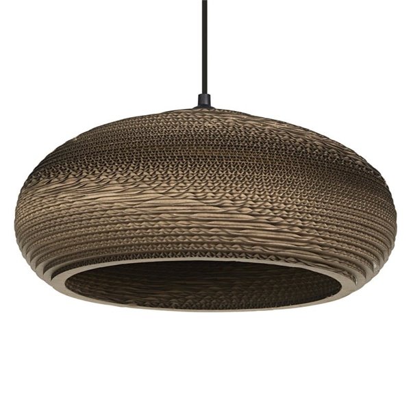 Aplique de pared con pantalla de rayas de papel natural, CARDBOARD DROP, 1xE27​