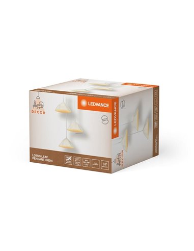 Candeeiro de teto suspenso em cartão LOTUS LEAF, elegante e sustentável 3XE14 ​