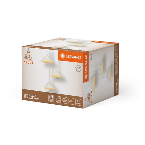 Lámpara de Techo colgante de cartón LOTUS LEAF, estilo y sostenible 3XE14 ​