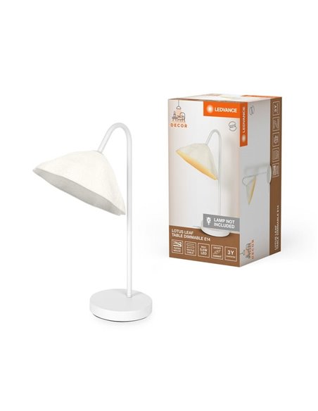 Lámpara de sobremesa con material reciclado LOTUS LEAF TABLE, blanco E14 ​
