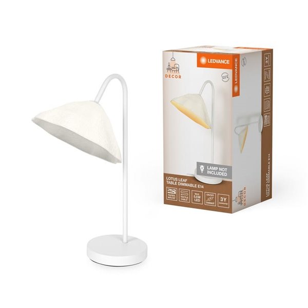 Lámpara de sobremesa con material reciclado LOTUS LEAF TABLE, blanco E14 ​