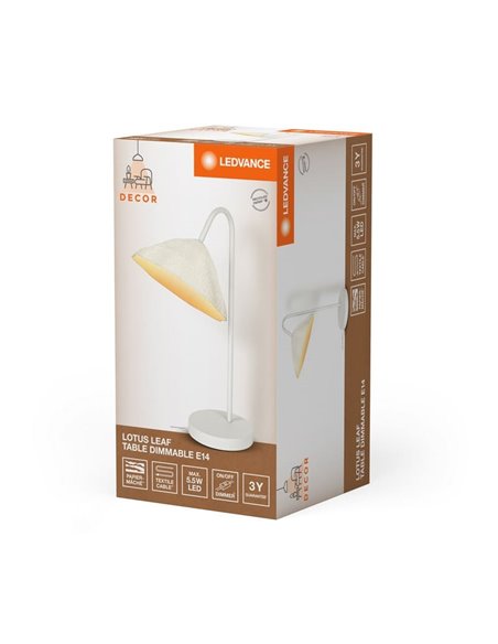 Lámpara de sobremesa con material reciclado LOTUS LEAF TABLE, blanco E14 ​