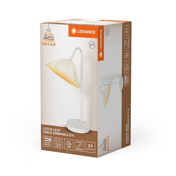 Lámpara de sobremesa con material reciclado LOTUS LEAF TABLE, blanco E14 ​