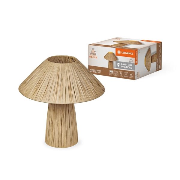 Lámpara de sobremesa de papel de BAMBOO PAPER HUT, marrón 1XE27
