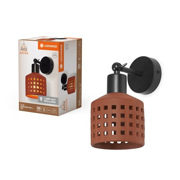 Applique avec abat-jour en terre cuite, CLAY WINDOWS WALL 1XE27