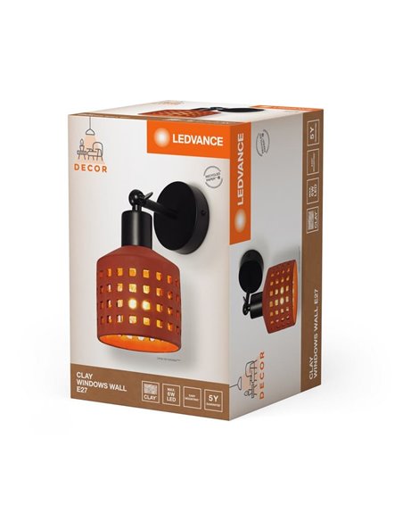 Aplique de pared de con pantalla de arcilla, CLAY WINDOWS WALL 1XE27