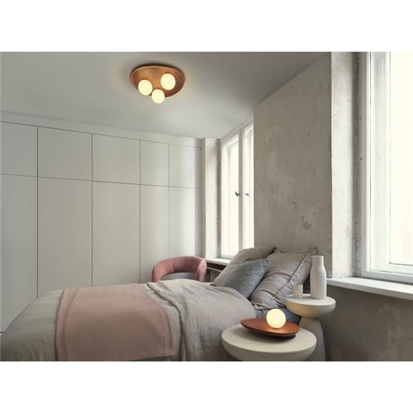 CLAY NEST TABLE plateau en terre cuite, avec 1 boule blanche pour douille G9