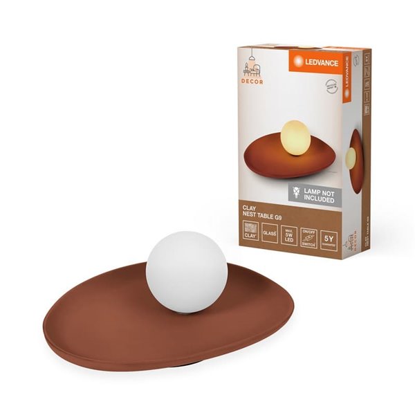 Sobremesa de arcilla CLAY NEST TABLE, con 1 bola blanca para casquillo G9