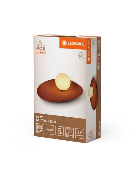 CLAY NEST TABLE Tampo de barro, com 1 bola branca para soquete G9