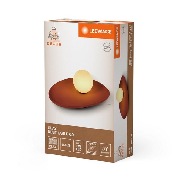 Sobremesa de arcilla CLAY NEST TABLE, con 1 bola blanca para casquillo G9