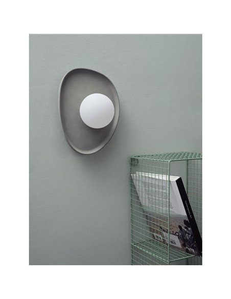 CONCRETE NEST WALL aplique de concreto, cinza com 1 esfera para soquete G9