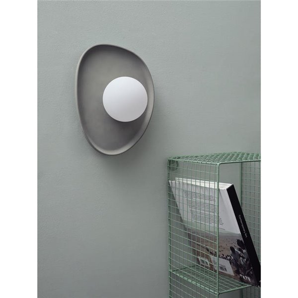 CONCRETE NEST WALL aplique de concreto, cinza com 1 esfera para soquete G9