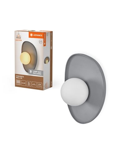 Aplique de pared de hormigón CONCRETE NEST WALL, gris con 1 bola para casquillo G9