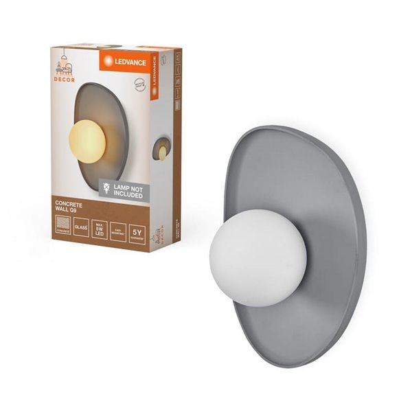 Aplique de pared de hormigón CONCRETE NEST WALL, gris con 1 bola para casquillo G9