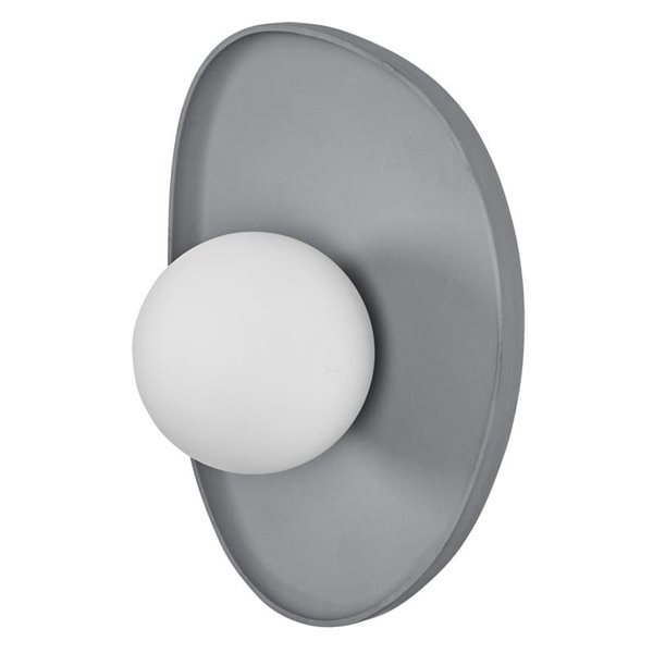 CONCRETE NEST WALL applique en béton, grise avec 1 boule pour douille G9