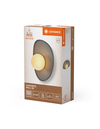 Aplique de pared de hormigón CONCRETE NEST WALL, gris con 1 bola para casquillo G9