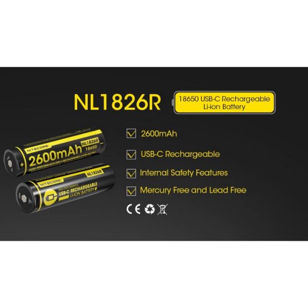 Bateria recarregável USB-C NL1826R...