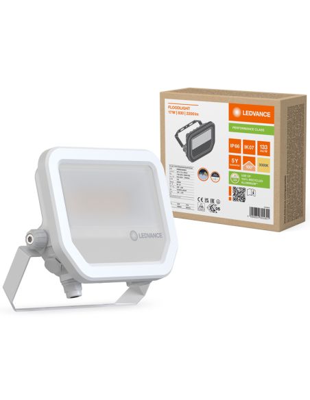 Projecteur LED d'extérieur blanc 17 W avec membrane de dissipation thermique - FL 20 P 2K4LM IP66 2 400 Lm Gen4 3 000 K