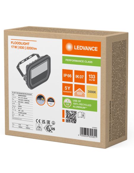 Proyector LED para Exterior Blanco 17W con Membrana de Disipación - FL 20 P 2K4LM IP66 2.400Lm Gen4 3000K
