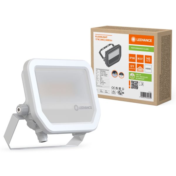 Projecteur LED d'extérieur blanc 17 W avec membrane de dissipation thermique - FL 20 P 2K4LM IP66 2 400 Lm Gen4 4 000 K