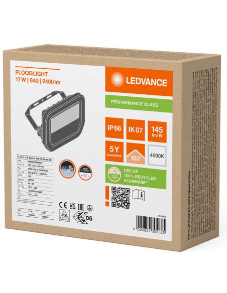 Proyector LED para Exterior Negro 17W con Membrana de Disipación - FL 20 P 2K4LM IP66 2.400Lm Gen4 840