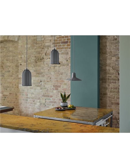 Lámpara colgante tipo campana de hormigón CONCRETE SALA, gris E27