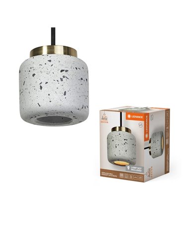 Suspension ronde TERRAZZO BALL, 1XGU10 gris