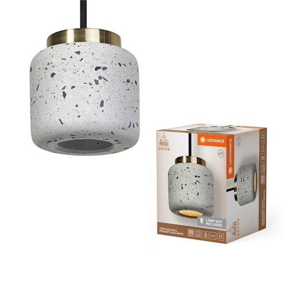 Lámpara colgante redondo de TERRAZZO BALL, 1XGU10 gris