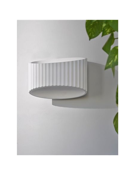 Aplique de pared PLASTER BAND WALL de yeso, blanco 1XE27
