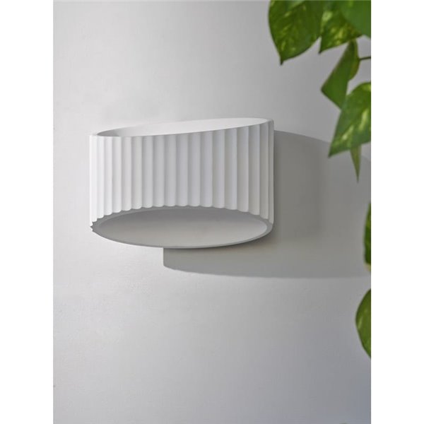 Aplique de pared PLASTER BAND WALL de yeso, blanco 1XE27