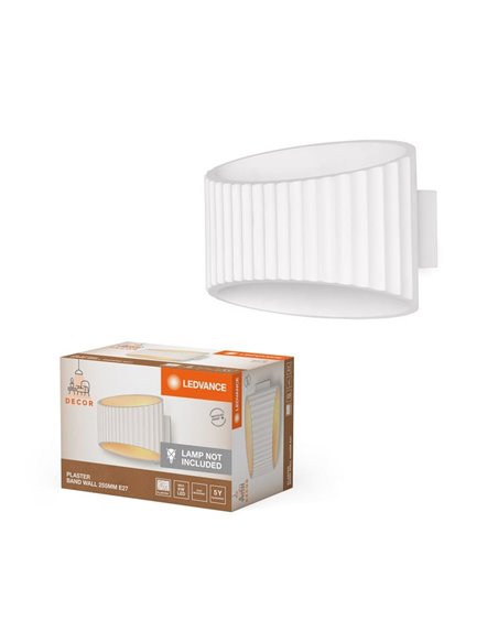 Aplique de pared PLASTER BAND WALL de yeso, blanco 1XE27