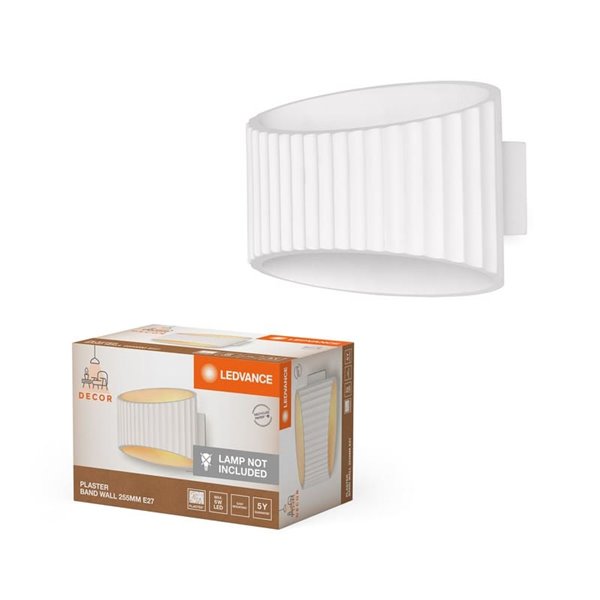 Aplique de pared PLASTER BAND WALL de yeso, blanco 1XE27