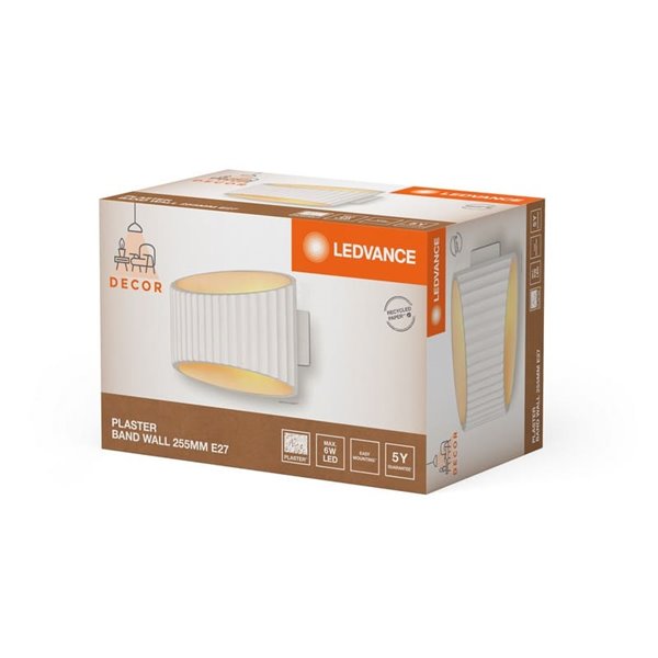 PLASTER BAND WALL applique en plâtre, blanche 1XE27