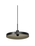 Lámpara colgante minimalista y sostenible de acero PLATE PENDANT, negro/beige E27