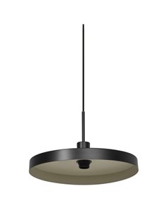 Lámpara colgante minimalista y sostenible de acero PLATE PENDANT, negro/beige E27
