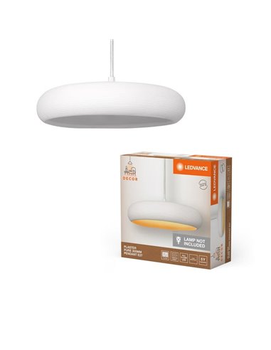 PLASTER PURE PEND suspension minimaliste en plâtre, ronde Ø 300mm, E27