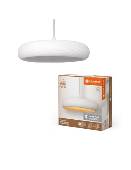 Lámpara colgante de yeso minimalista PLASTER PURE PEND, redondo Ø 300mm, E27