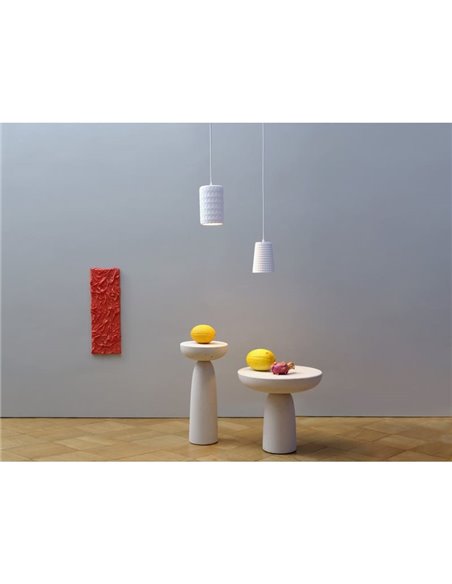 Lámpara colgante cilindrica de yeso blanco PLASTER TUBE PENDANT, E27