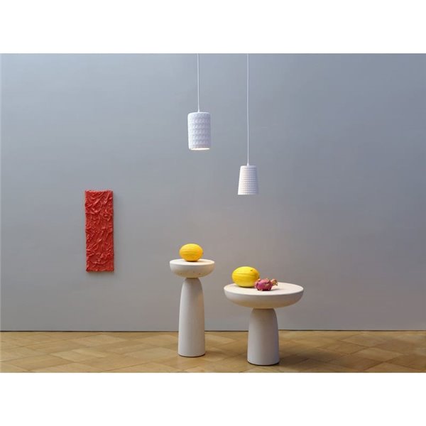 Lámpara colgante cilindrica de yeso blanco PLASTER TUBE PENDANT, E27