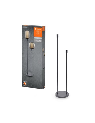 Lámpara de pie con 2 luminarias STICK FLOOR, con vidreo negro, Ø 750mm 1XE27 