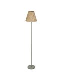 Lámpara de pie con pantalla de RAFFIA FLOOR, con pie de acero verde, E27 