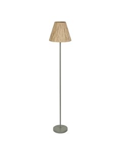 Lámpara de pie con pantalla de RAFFIA FLOOR, con pie de acero verde, E27 