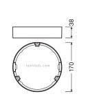 Soporte para Montaje en Superficie de Downlight Osram LedVance DL LED Slim DN155 12W | LeonLeds Iluminación