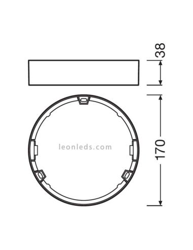 Soporte para Montaje en Superficie de Downlight Osram LedVance DL LED Slim DN155 12W | LeonLeds Iluminación