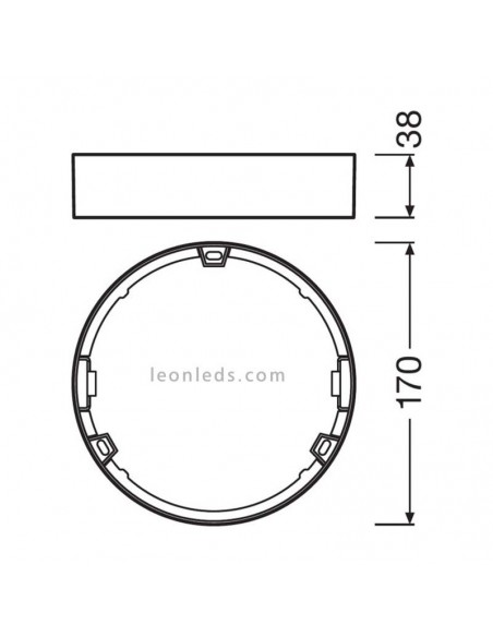 Soporte para Montaje en Superficie de Downlight Osram LedVance DL LED Slim DN155 12W | LeonLeds Iluminación