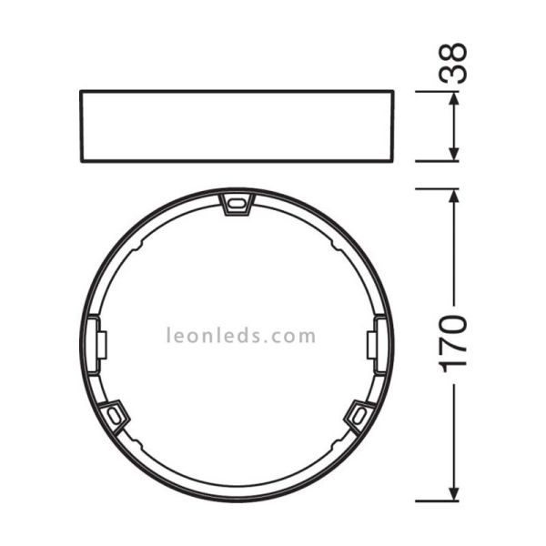 Soporte para Montaje en Superficie de Downlight Osram LedVance DL LED Slim DN155 12W | LeonLeds Iluminación