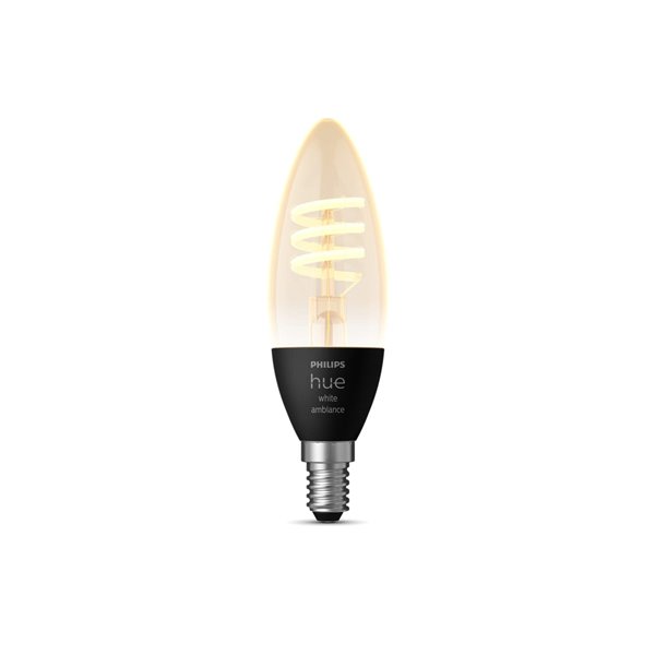 Bombilla LED inteligente E14 de vela, vintage de filamento HueWA, 4.6W 350Lm, De luz blanca cálida a fría