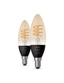 Pack de 2 Bombillas LED inteligentes E14 de vela , vintage de filamento, HueWA,4.6W 350Lm, De luz blanca cálida a fría